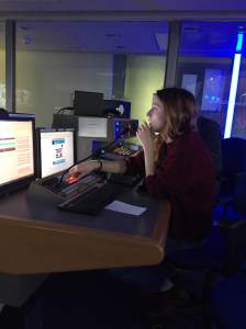 That's Keren, who has more energy than ten people put together. Those guys do the editing of each TV segment.